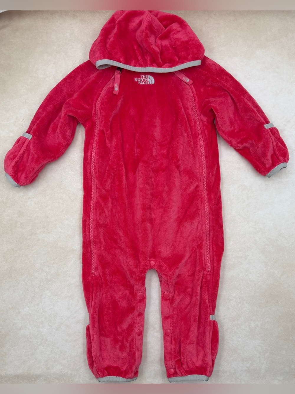 The North Face Pink Hooded Fleece One-Piece Bunting